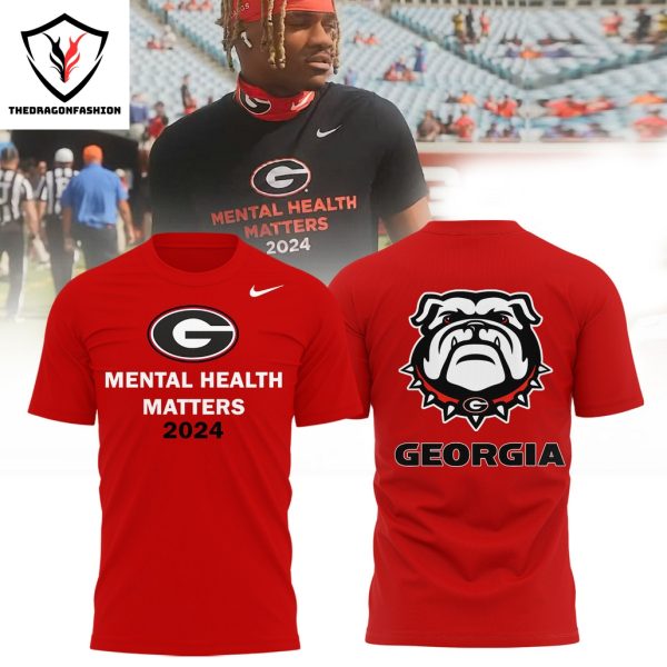 Georgia Bulldogs Mental Health Matters 2024 3D T-Shirt – Red