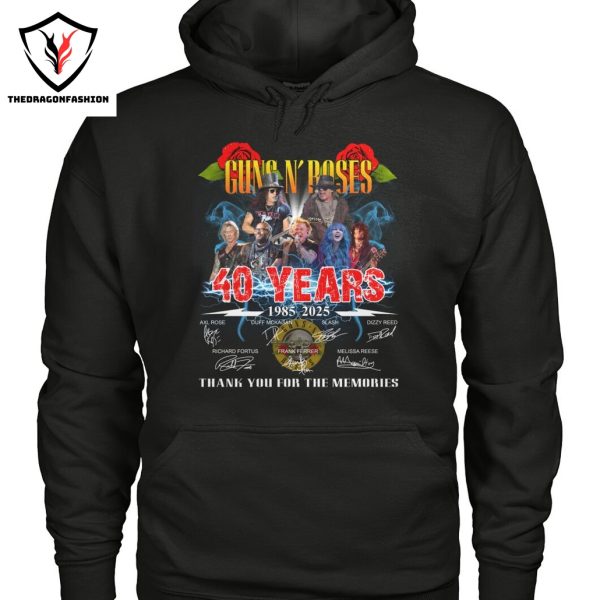 Guns N Roses 40 Years 1985-2025 Signature Thank You For The Memories Unisex T-Shirt