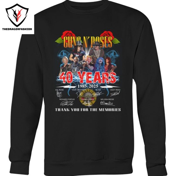 Guns N Roses 40 Years 1985-2025 Signature Thank You For The Memories Unisex T-Shirt