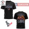 Houston Texans Happy Thanksgiving – Turkey And Touchdowns 3D T-Shirt – Red