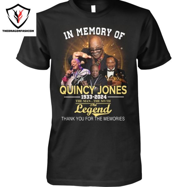 In Memory Of Quincy Jones 1933-2024 Signature Thank You For The Memories Unisex T-Shirt