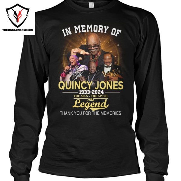 In Memory Of Quincy Jones 1933-2024 Signature Thank You For The Memories Unisex T-Shirt