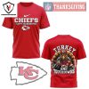 Kansas City Chiefs Happy Thanksgiving – Turkey And Touchdowns 3D T-Shirt -Black