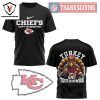 Kansas City Chiefs Happy Thanksgiving – Turkey And Touchdowns 3D T-Shirt