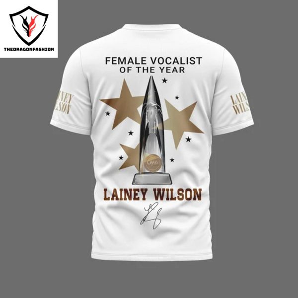 Lainey Wilson Female Vocalist Of The Year 58th CMA Awards Signature 3D T-Shirt – White