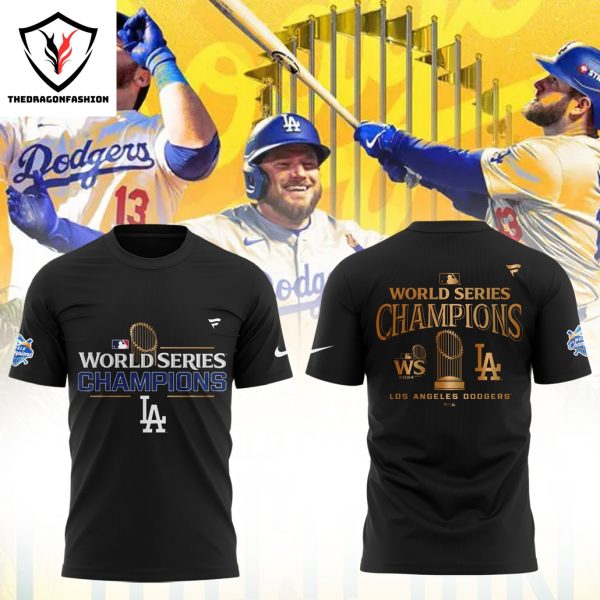 Los Angeles Dodgers World Champions 2024 3D T-Shirt – Black