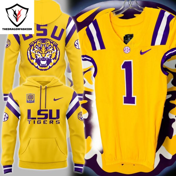 LSU Tigers 1924-2024 Logo Design Hoodie – Gold