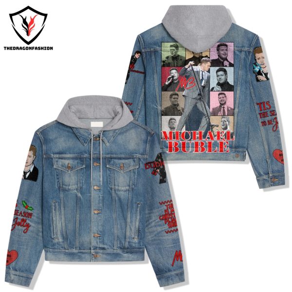 Michael Buble Tis The Season Of The Jolly Hooded Denim Jacket