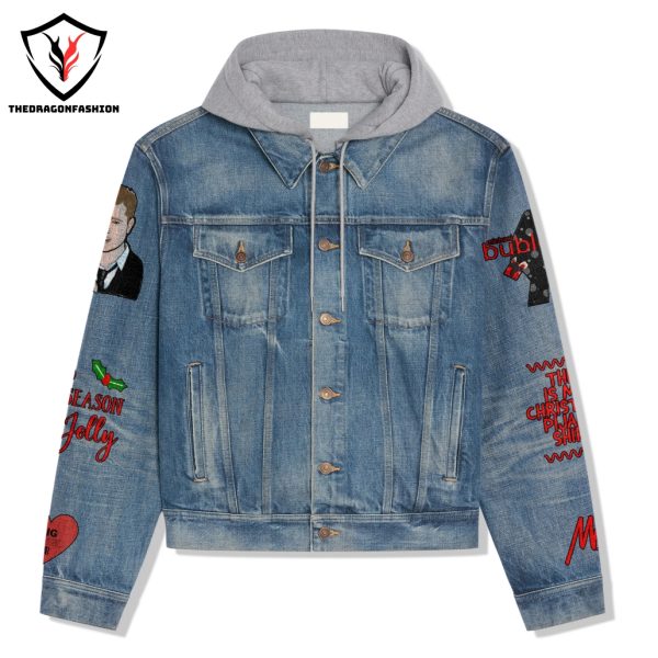 Michael Buble Tis The Season Of The Jolly Hooded Denim Jacket