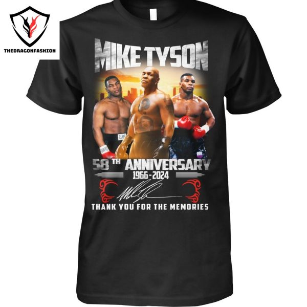 Mike Tyson 58th Anniversary 1966-2024 Signature Thank You For The Memories Unisex T-Shirt