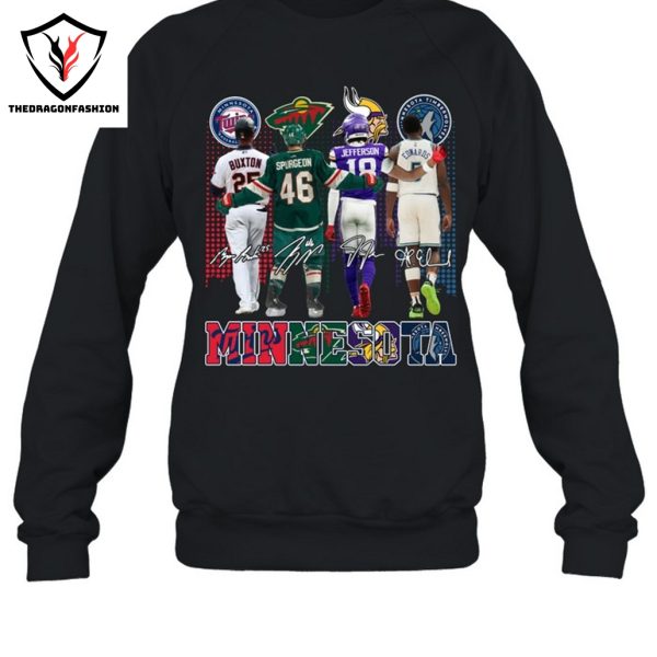 Minnesota Twins x Minnesota Wild x Minnesota Vikings x Minnesota Timberwolves Signature Unisex T-Shirt