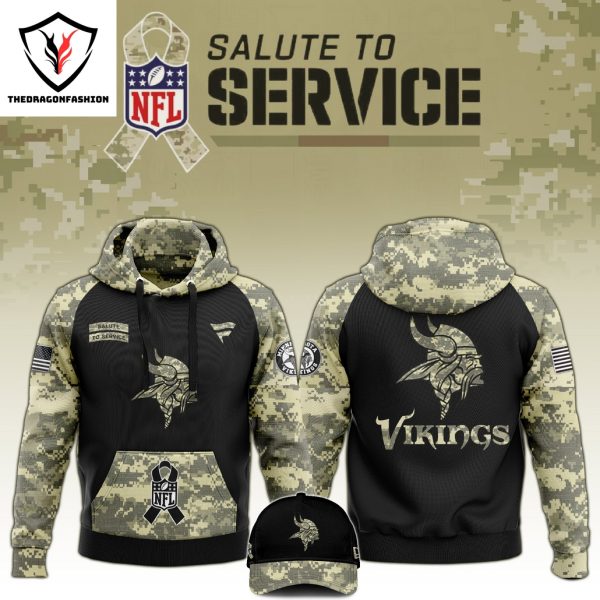 Minnesota Vikings Camo 2024 Salute to Service Club Hoodie