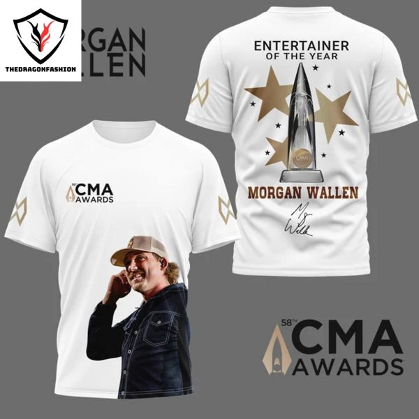 Morgan Wallen Entertainer Of The Year CMA Awards Signature 3D T-Shirt – White