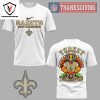 New Orleans Saints Happy Thanksgiving – Turkey And Touchdowns 3D T-Shirt – Brown