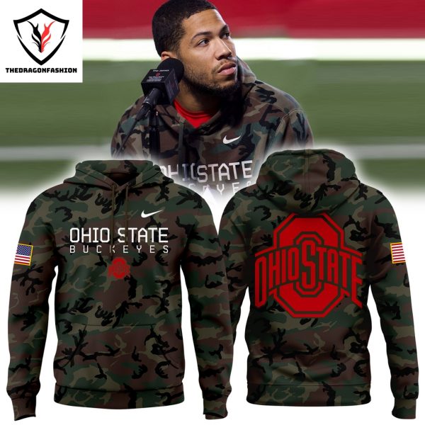 Ohio State Buckeyes Football Camo 2024 Logo Hoodie