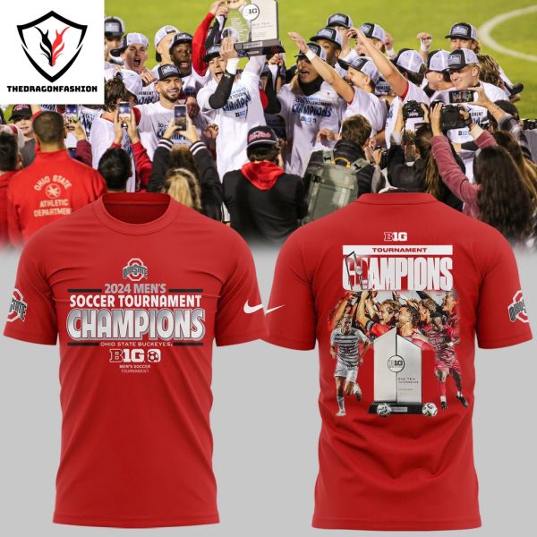 Ohio State Buckeyes Soccer 2024 Big Ten Tournament Champions 3D T-Shirt – Red