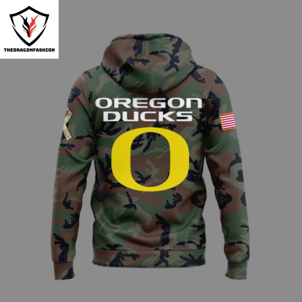 Oregon Ducks Football 2024 Military Appreciation Club Hoodie