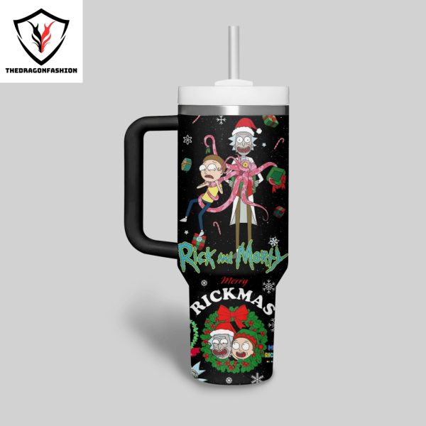 Personalized Rick And Morty Merry Rickmas Tumbler With Handle And Straw