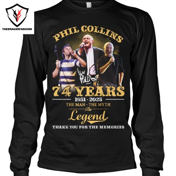 Phil Collins 74 Years 1961-2025 The Man – The Myth – The Legend Signature Thank You For The Memories Unisex T-Shirt