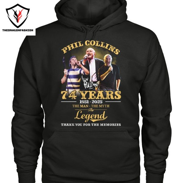 Phil Collins 74 Years 1961-2025 The Man – The Myth – The Legend Signature Thank You For The Memories Unisex T-Shirt