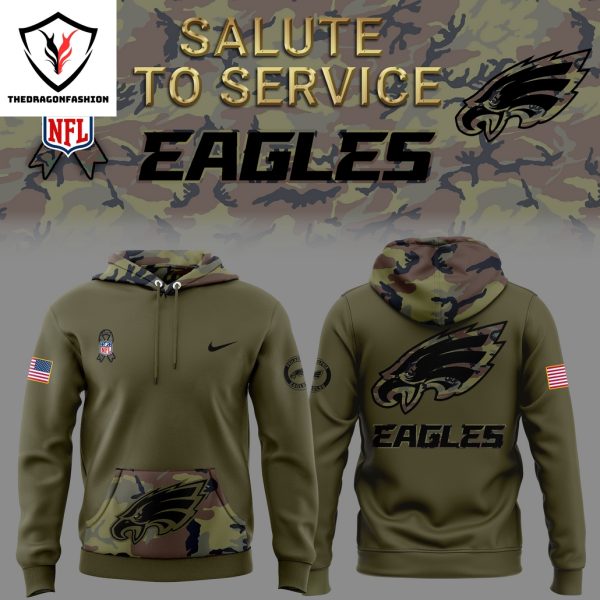 Philadelphia Eagles Camo 2024 Salute to Service Hoodie