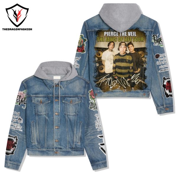 Pierce The Veil The Jaws Of Life Tour Signature Hooded Denim Jacket