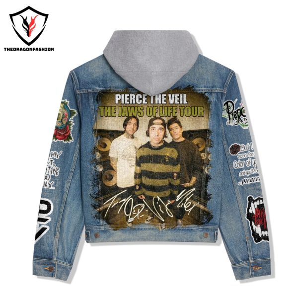 Pierce The Veil The Jaws Of Life Tour Signature Hooded Denim Jacket