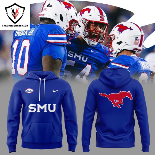 SMU Mustangs Football For Fans Hoodie – Blue