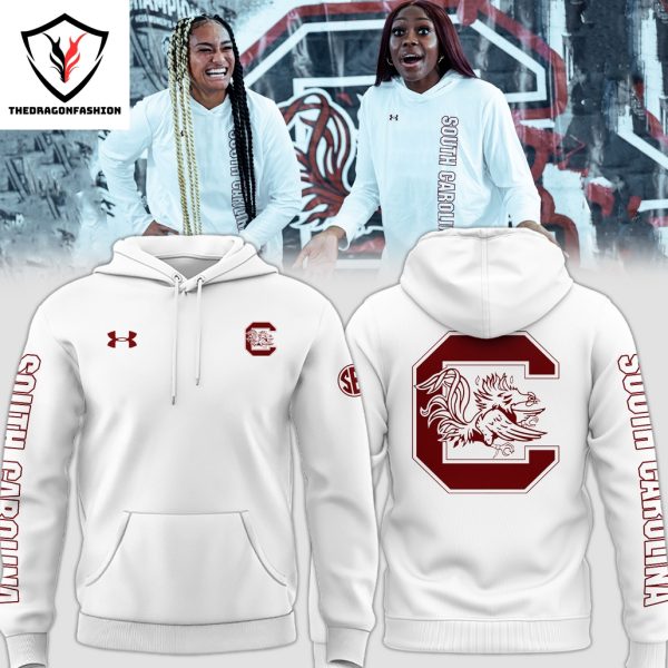 South Carolina Gamecocks Woman Basketball Hoodie – White