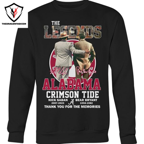 The Legends Alabama Crimson Tide Nick Saban x Bear Bryant Signature Thank You For The Memories Unisex T-Shirt