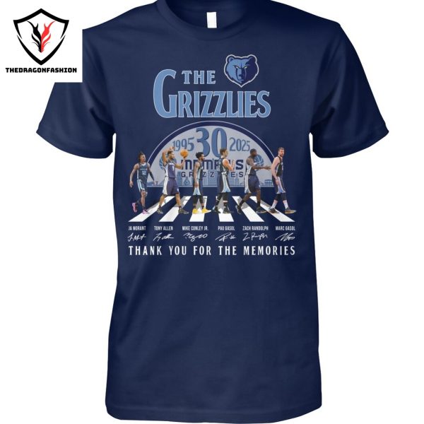 The Memphis Grizzlies 1995-2025 Signature Thank You For The Memories Unisex T-Shirt