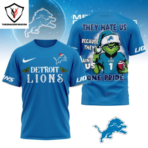 They Hate Us Because They Aint Us One Pride Detroit Lions 3D T-Shirt