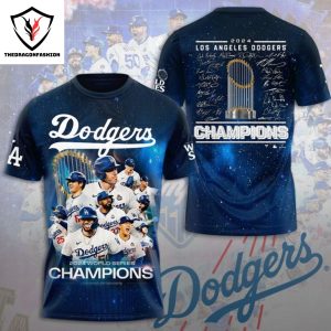 Los Angeles Dodgers Signature 2004 Champions World Series 3D T-Shirt