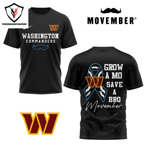 Washington Commanders Grow A Mo Save A Bro 3D T-Shirt