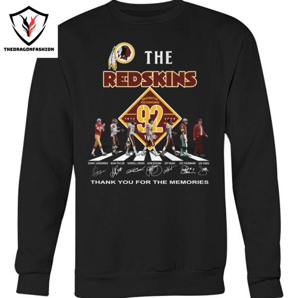 Washington Commanders – The Redskins 92 Years 1932-2024 Signature Thank You For The Memories Unisex T-Shirt