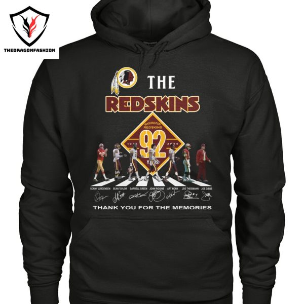 Washington Commanders – The Redskins 92 Years 1932-2024 Signature Thank You For The Memories Unisex T-Shirt