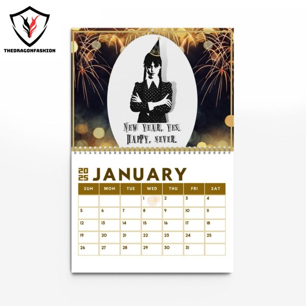 Wednesday Happy New Year 2025 Calendar