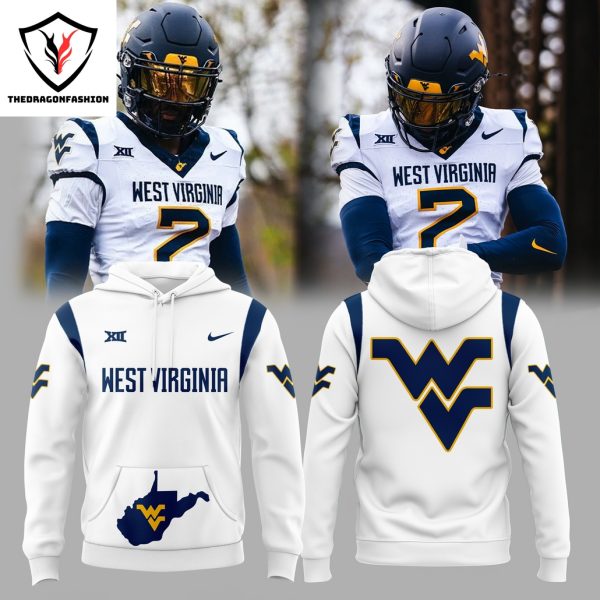 West Virginia Mountaineers Football Logo Design Hoodie – White