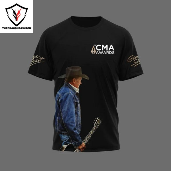 Willie Nelson Lifetime Achievement Award George Strait 3D T-Shirt – Black