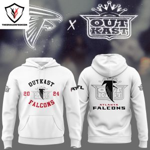 2024 Outkast x Atlanta Falcons Logo Hoodie – White