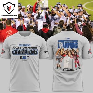 2024 Big Ten Tournament Champions Ohio State Buckeyes Soccer 3D T-Shirt – Grey