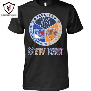 New York Yankees x New York Knicks x New York Rangers Unisex T-Shirt