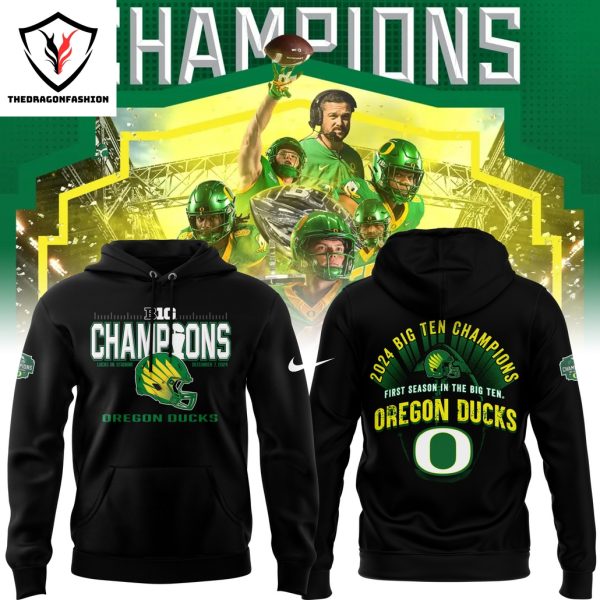 2024 Big Ten Football Conference Champions Oregon Ducks Foottball Hoodie