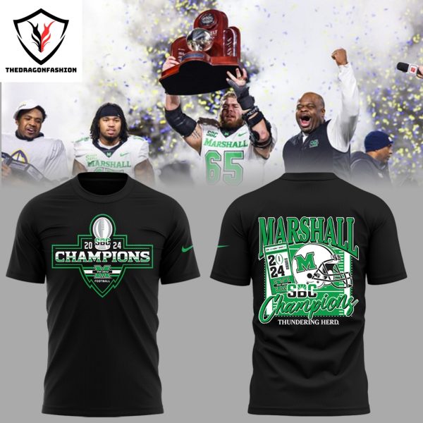 2024 Champions Marshall Thundering Herd  3D T-Shirt – Black