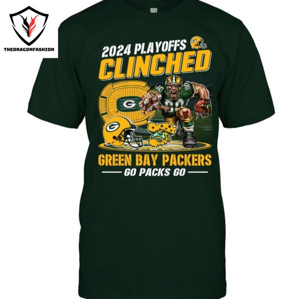 2024 Playoff Clinched Green Bay Packers Go Packs Go Unisex T-Shirt