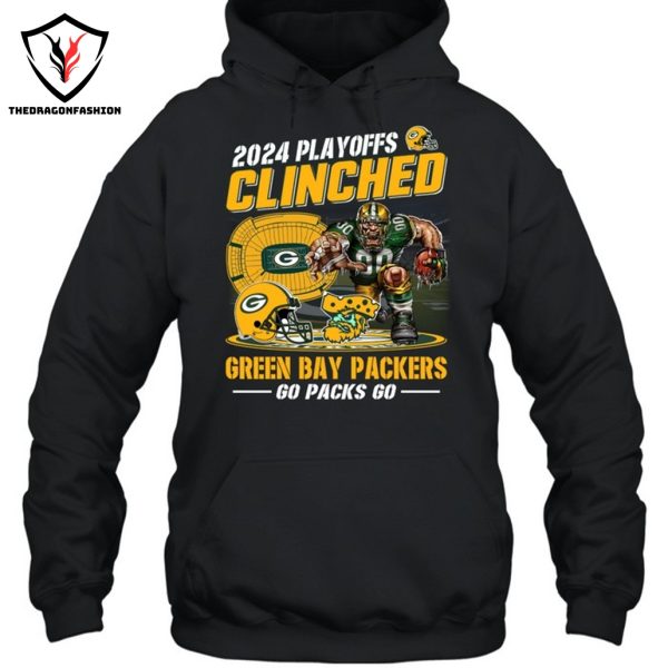 2024 Playoff Clinched Green Bay Packers Go Packs Go Unisex T-Shirt