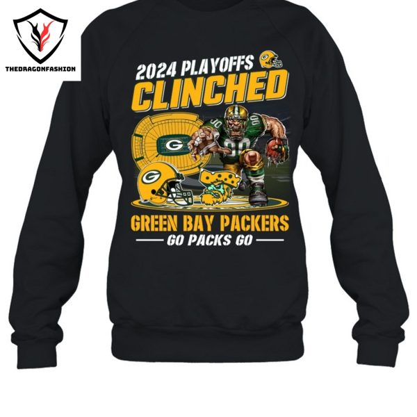 2024 Playoff Clinched Green Bay Packers Go Packs Go Unisex T-Shirt