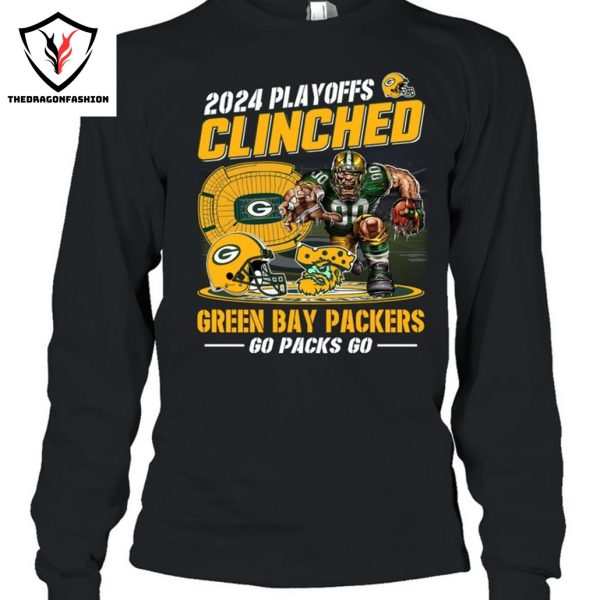 2024 Playoff Clinched Green Bay Packers Go Packs Go Unisex T-Shirt