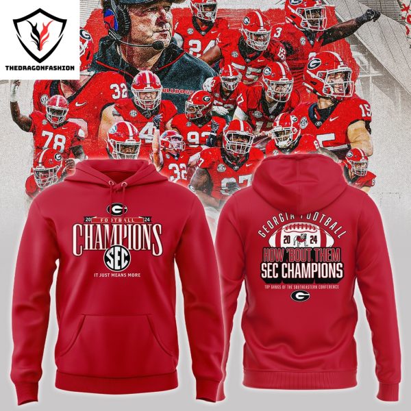 2024 SEC Football Conference Champions Georgia Bulldogs Hoodie – Red