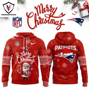 New England Patriots Merry Christmas 2024 Hoodie – Red